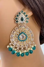 Polki Stone Kundan chandbali Earrings/Kundan Stone Chandbali/Indian Earrings/pearl Earring/Pakistani Earrings/Statement Earrings