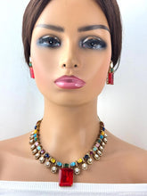 Navratan Doublet Victorian Moissanite polki Necklace,Sabyasachi Necklace, Statement Necklace, Semi Precious Necklace, Designer necklace