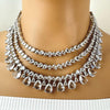White CZ diamond Triple Layered bridal necklace, American Diamond wedding necklace, Cz jewelry, Indian, Pakistani,Punjabi wedding jewelry