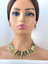 Navratan Fine Kundan Indian Necklace, Inlay work Wedding necklace, Fine kundan jewelry, Pakistani Jewelry, Indian Jewelry, Bridal Jewelry