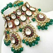 Bridal RubyGreen Bikaneri Kundan Gold Plated Necklace Set/Indian Pakistani Wedding/Gold fine kundan bridal jewelry/Indian Wedding Collection