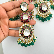 Bridal RubyGreen Bikaneri Kundan Gold Plated Necklace Set/Indian Pakistani Wedding/Gold fine kundan bridal jewelry/Indian Wedding Collection