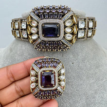 Purple Victorian Polki Kundan CZ Necklace Choker/Designer Bollywood Jewelry/Statement Bridal jewelry/Indian Wedding/Pakistani/Punjabi Jewelr