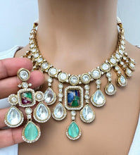 Multi Victorian Moissanite Kundan Necklace/Kundan Choker/Bollywood Jewelry/Indian wedding/Bridal jewelry/Indian Wedding/Pakistani/Punjabi