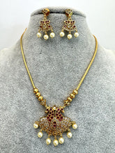 Ruby Kemp CZ Polki Necklace, Indian Jewelry, indian wedding necklace, bridal jewelry, Punjabi Pakistani South Indian necklace, Peacock Set
