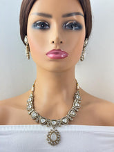 White Kundan Necklace Set, uncut Kundan Necklace, Indian Pakistani jewelry for wedding, Bridemaid jewelry, Indian Kundan necklace