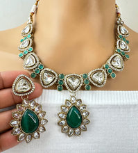 Rama Green Antique Kundan necklace/Uncut Kunan Necklace/Statement necklace/Punjabi Necklace/Pakistani Jewelry/Bridal necklace