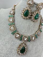 Rama Green Antique Kundan necklace/Uncut Kunan Necklace/Statement necklace/Punjabi Necklace/Pakistani Jewelry/Bridal necklace