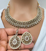Multi Antique Polki Kundan necklace set/Reverse Ad Necklace/Statement necklace/Indian/Punjabi Necklace/Pakistani Jewelry/Bridal necklace/
