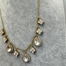 Moissanite Polki Kundan Chain Necklace Set With Gold Plating, Uncut Kundan Necklace, Indian Pakistani wedding Jewelry, Gift For Her