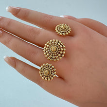 Bridal Gold Plated Double Finger Ring/Two Finger Adjustable Ring/Statement Finger Ring, Indian Jewelry/Double Finger Ring, Cocktail Ring
