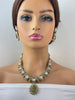 Mehendi Green Kundan Necklace Set, uncut Kundan Necklace, Indian Pakistani jewelry for wedding, Bridesmaid jewelry, Indian Kundan necklace