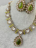 Mehendi Green Kundan Necklace Set, uncut Kundan Necklace, Indian Pakistani jewelry for wedding, Bridesmaid jewelry, Indian Kundan necklace