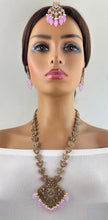 Lavender Long Antique Polki Necklace/Indian Long Necklace/Pakistani Necklace\ Mala/Indian Jewelry/Punjabi Jewelry/Indian Wedding/Rani Haar