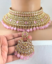 Bridal Pink Gold Polki Kundan necklace set/Statement necklace Set/Indian Jewelry/Pakistani Jewelry set/Wedding necklace/Bridal necklace