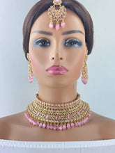Bridal Pink Gold Polki Kundan necklace set/Statement necklace Set/Indian Jewelry/Pakistani Jewelry set/Wedding necklace/Bridal necklace