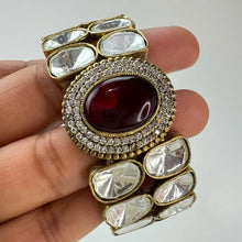 Moissanite Polki Openable bracelets, Single Broad Bangle bracelets, bridesmaid gifts, Indian Pakistani Jewelry, Indian wedding,Gift for her