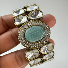 Moissanite Polki Openable bracelets, Single Broad Bangle bracelets, bridesmaid gifts, Indian Pakistani Jewelry, Indian wedding,Gift for her