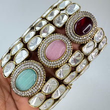 Moissanite Polki Openable bracelets, Single Broad Bangle bracelets, bridesmaid gifts, Indian Pakistani Jewelry, Indian wedding,Gift for her