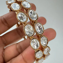 Moissanite Polki Kundan Bangles Pair , Antique Gold Kundan Bangles,Indian gold bangles, Indian Pakistani Jewelry, Indian wedding