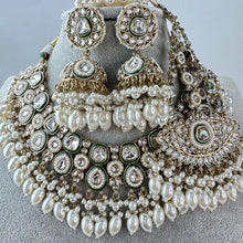 White pearl Antique Kundan Meena Necklace/Bollywood Jewelry/Indian bridal Kundan necklace/indian Pakistani Punjabi wedding jewelry