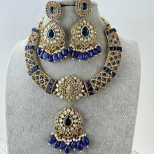Blue victorian Moissanite Polki Kundan necklace,Sabyasachi Designer necklace,Bollywood,Indian Pakistani Jewelry for Wedding, bridal