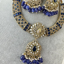 Blue victorian Moissanite Polki Kundan necklace,Sabyasachi Designer necklace,Bollywood,Indian Pakistani Jewelry for Wedding, bridal