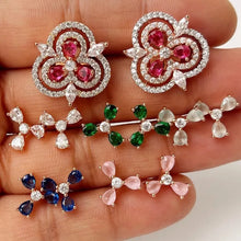American Diamond color changable stone earrings/Indian/Pakistani Jewelry/Bollywood/CZ earrings/AD earrings/Statement earrings/Gift for her