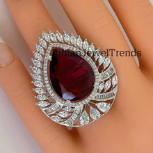 Large American Diamond Ring/Statement Ring/Adjustable Ring/Indian Ring/Pakistani Jewelry/Indian/Bollywood Jewelry/Indian Wedding jewelry