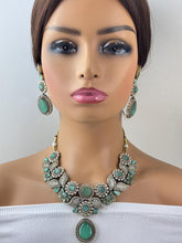 Mint Green Victorian Polki Kundan Necklace, Sabyasachi Necklace,Statement Necklace, Semi Precious Necklace, Designer Necklace,Indian wedding