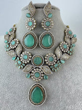 Mint Green Victorian Polki Kundan Necklace, Sabyasachi Necklace,Statement Necklace, Semi Precious Necklace, Designer Necklace,Indian wedding