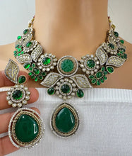 Green Victorian Polki Kundan Necklace, Sabyasachi Necklace, Statement Necklace, Semi Precious Necklace, Designer Necklace, Indian wedding