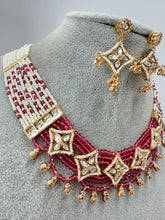 Ruby Gold Fine Kundan Pearl Necklace, Indian Jewelry, Indian wedding necklace, bridal jewelry, Punjabi Pakistani south Indian necklace