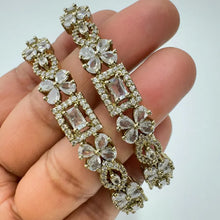 Victorian Dull Gold American Diamond(2 PCS)/CZ Bangles/Bracelet/Indian Party Wear Bangles/ CZ stone bangles/Indian wedding/bridal jewelry