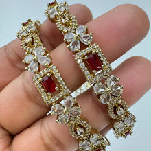 Victorian Dull Gold American Diamond(2 PCS)/CZ Bangles/Bracelet/Indian Party Wear Bangles/ CZ stone bangles/Indian wedding/bridal jewelry