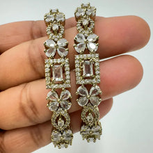 Victorian Dull Gold American Diamond(2 PCS)/CZ Bangles/Bracelet/Indian Party Wear Bangles/ CZ stone bangles/Indian wedding/bridal jewelry