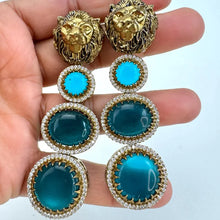 Kareena Kapoor Sabyasachi-inspired monalisa stone and CZ earrings,Victorian earrings,Designer earring Sabhyasachi jewelry,statement earrings
