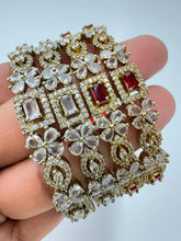 Victorian Dull Gold American Diamond(2 PCS)/CZ Bangles/Bracelet/Indian Party Wear Bangles/ CZ stone bangles/Indian wedding/bridal jewelry