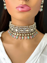 Mint Pink Premium Dual Tone uncut Polki Kundan Choker,Sabyasachi choker, Bollywood Indian Pakistani jewelry for wedding , Bridal jewelry