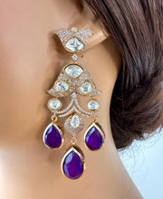 Doublet Moissanite Kundan Sabhyasachi Sattement Earrings/Indian Jewelry/Pakistani Jewelry/Bollywood Jewelry/Statement earrings/Gift for her