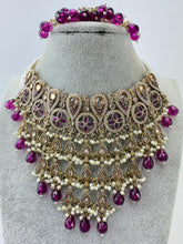Purple Pearl Polki Kundan necklace set/Statement necklace Set/Indian Jewelry/Pakistani Jewelry set/Wedding necklace/Bridal necklace/Indian