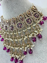 Purple Pearl Polki Kundan necklace set/Statement necklace Set/Indian Jewelry/Pakistani Jewelry set/Wedding necklace/Bridal necklace/Indian