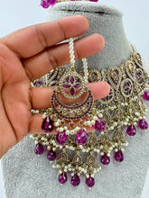 Purple Pearl Polki Kundan necklace set/Statement necklace Set/Indian Jewelry/Pakistani Jewelry set/Wedding necklace/Bridal necklace/Indian