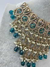 RamaGreen Pearl Polki Kundan necklace set/Statement necklace Set/Indian Jewelry/Pakistani Jewelry set/Wedding necklace/Bridal necklace