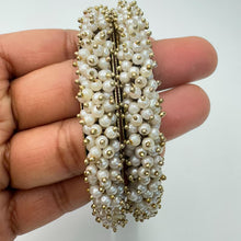 Set of 2 Dull Gold Clustered pearls Bangle/Indian classic bangles/Bridal bangle/Indian wedding Jewelry/Gold bangle/chuda bangle/Pearl bangle