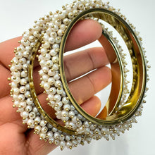 Set of 2 Dull Gold Clustered pearls Bangle/Indian classic bangles/Bridal bangle/Indian wedding Jewelry/Gold bangle/chuda bangle/Pearl bangle