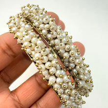 Set of 2 Dull Gold Clustered pearls Bangle/Indian classic bangles/Bridal bangle/Indian wedding Jewelry/Gold bangle/chuda bangle/Pearl bangle