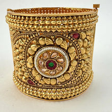 Gold plated Rajwadi Antique Broad Bangles Single openable Kada Bangle(1Pc)/Indian Kada/Wedding Jewelry/Kada/Punjabi Jewelry/Indian Wedding
