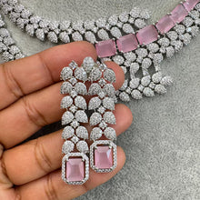 Pink CZ diamond Bridal Necklace Jewelry,American Diamond wedding necklace, Cz jewelry, Pakistani, Punjabi wedding jewelry, Gift for her