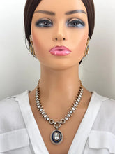 Blue Victorian Moissanite Necklace, Semi-precious muti stones Pendant Necklace, Indian Bridal Jewelry, Bollywood Sabyasachi Necklace